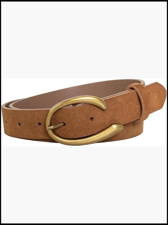Accessories - Leopard Print Suede Faux Leather C-Buckle Belt for Women